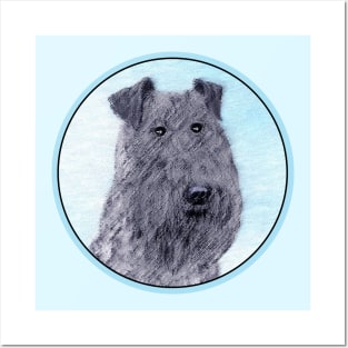 Kerry Blue Terrier Painting - Cute Original Dog Art Posters and Art